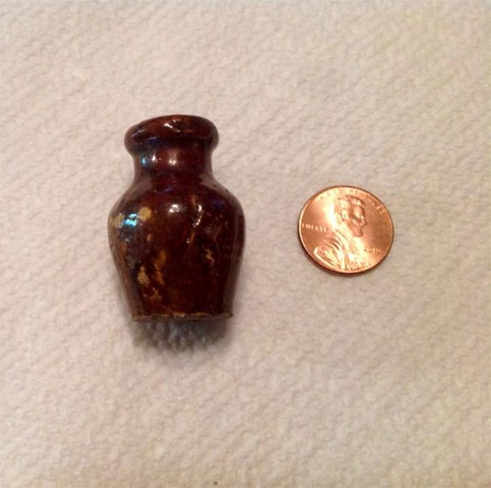 I Am 80 Years Old - This Is A Tiny Pottery Jug I Found In The Dirt Road I Lived On When I Was A Child