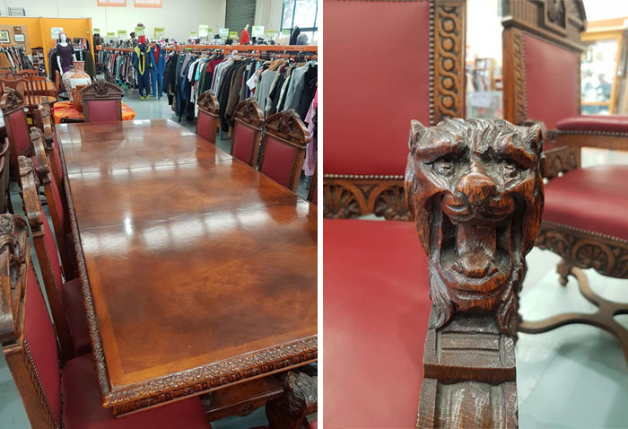 Saw This Incredible 14 Seater Table And Chairs Today. Anyone Got A Castle They Need A Table And Chairs For? Brotherhood Of St. Lawrence Op Shop In Bayswater, Victoria, Australia