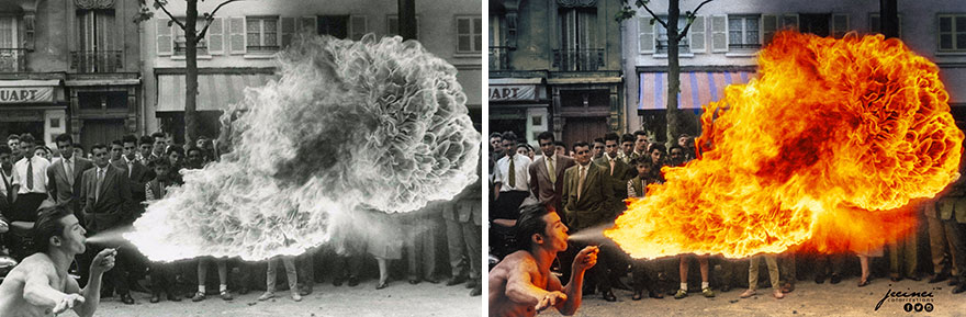 Fire Spitter - Cracheur De Feu, Boulevard De Rochechouart, Paris, 1949