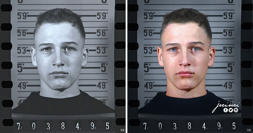 Paul Newman's Navy Enlistment Photo, 1943