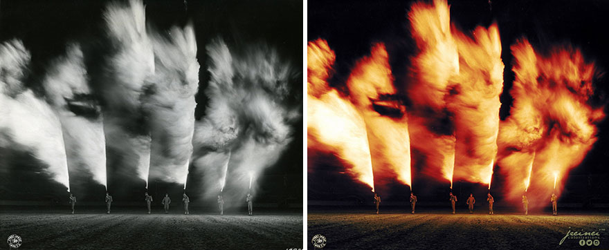 WW2 Flame Throwers Army War Show, New Orleans, Louisiana, November 27, 1942