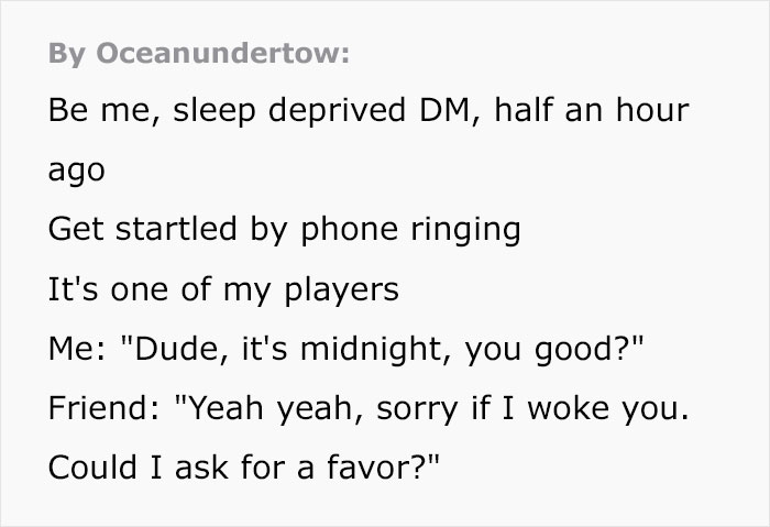 Dungeon Master Shares How He Helped His Friend's Daughter Sleep After She Called Him "Dumb Dumb" Dungeon Master Shares How He Helped His Friend's Daughter Sleep After She Called Him "Dumb Dumb"