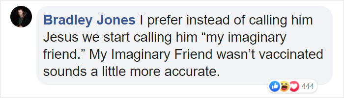 26 Responses People Had To This Anti-Vaxxer Proudly Wearing A 'Jesus Wasn’t Vaccinated' T-Shirt 26 Responses People Had To This Anti-Vaxxer Proudly Wearing A 'Jesus Wasn’t Vaccinated' T-Shirt