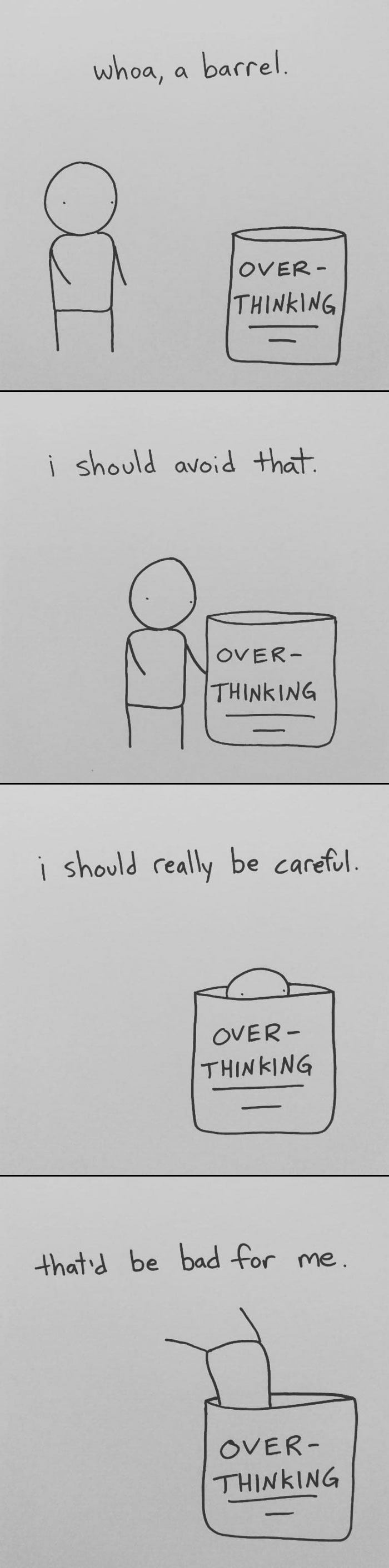 I Started Drawing Minimalist Comics About My Mental Health This Year And For Some Reason That Means Drawing Anxiety Kind Of Like It's A Hotdog