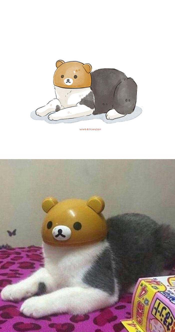 Digital-Watercolor-Cat-Paintings-Watercatlor