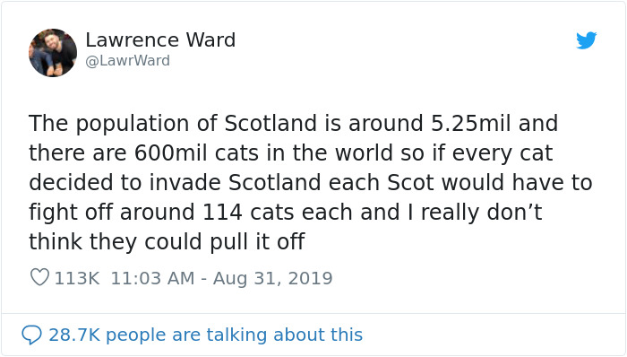 This Thread Detailing How Cats Could Take Over Scotland Is Hilarious
