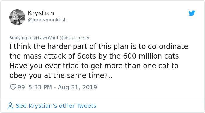 This Thread Detailing How Cats Could Take Over Scotland Is Hilarious