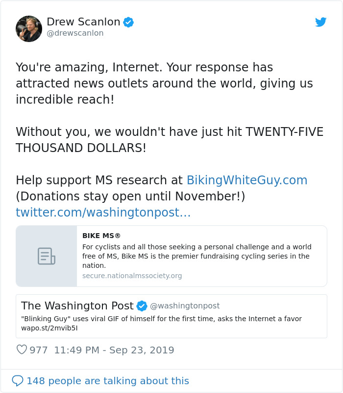 People Are Admiring The Man Known As The &lsquo;Blinking White Guy&rsquo; Over Using His Fame To Raise Money For Charity