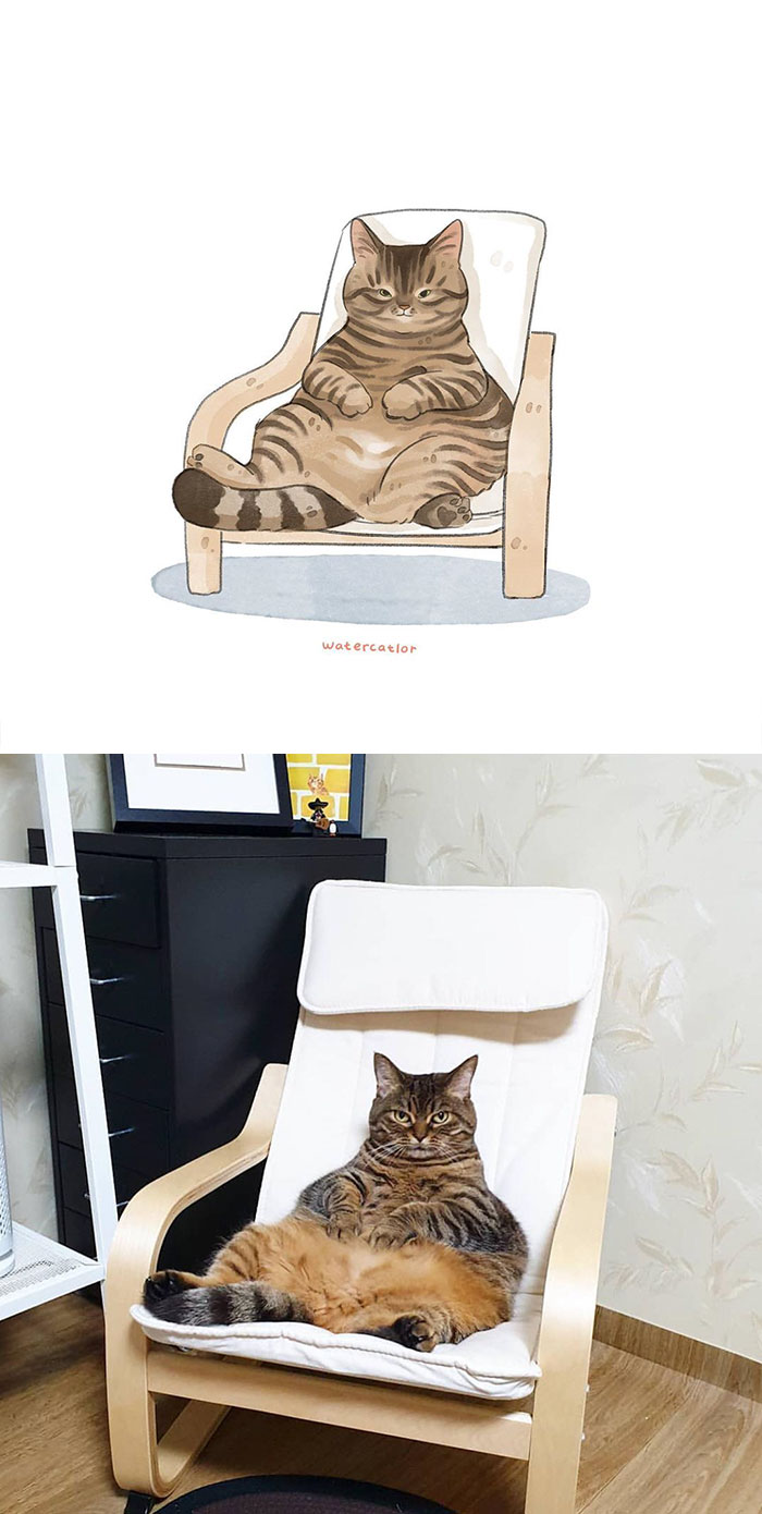 Digital-Watercolor-Cat-Paintings-Watercatlor