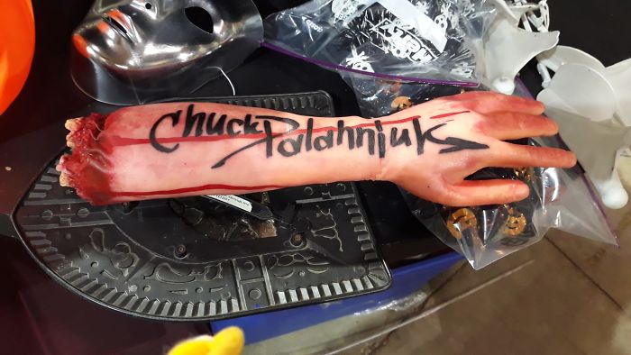 A Rubber Severed Arm Signed By Chuck Palahniuk (Author Of Fight Club) I Scored At The Reuse Center In Ann Arbor, Mi It Did *not* Cost Me An Arm And(/Or) A Leg. It Was A Dolla!
