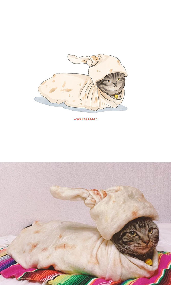 Digital-Watercolor-Cat-Paintings-Watercatlor