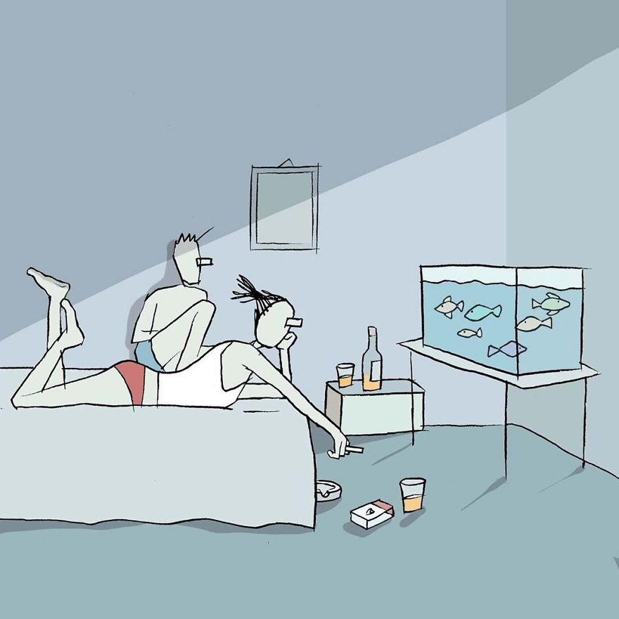 Artist Captures Moments Of Relationships Brightly In Illustrations