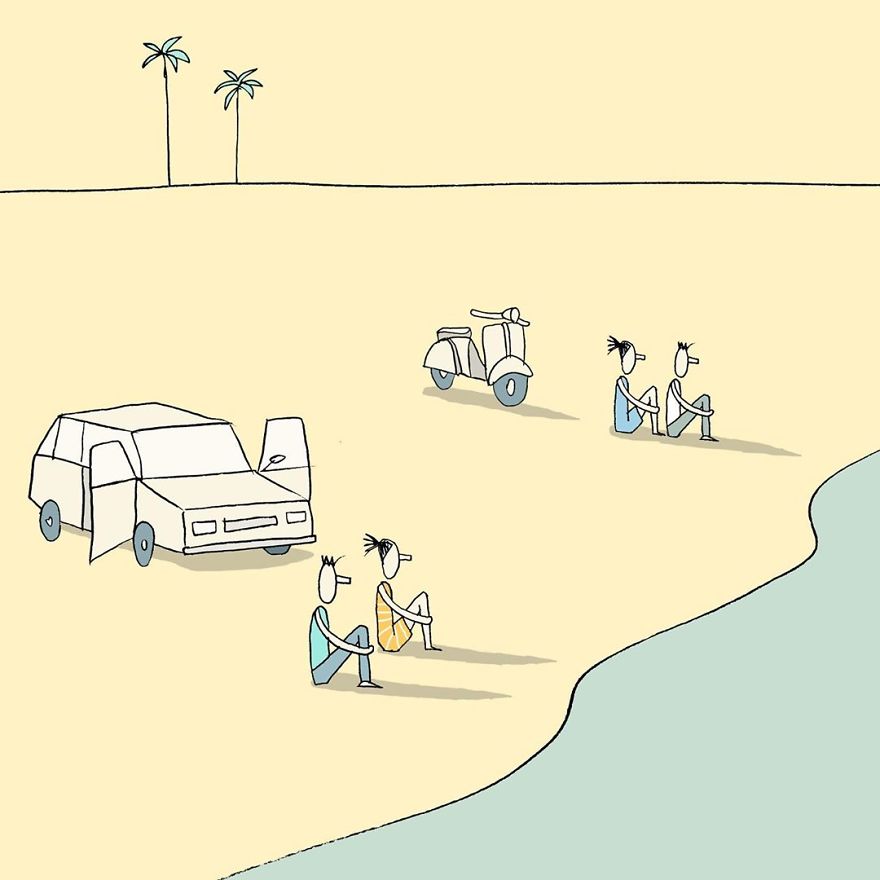 Artist Captures Moments Of Relationships Brightly In Illustrations