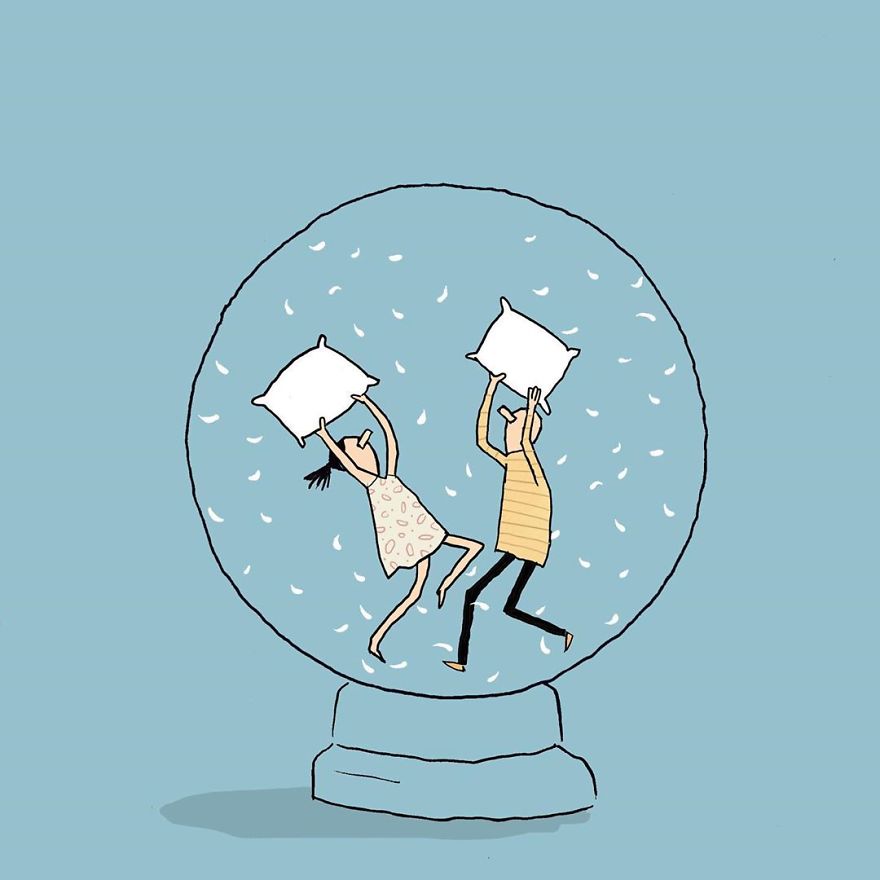 Artist Captures Moments Of Relationships Brightly In Illustrations