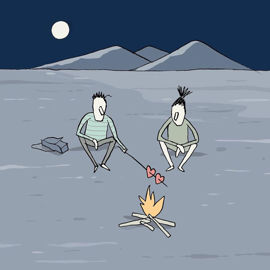 Artist Captures Moments Of Relationships Brightly In Illustrations