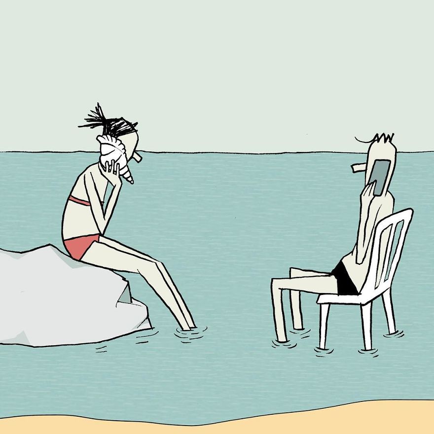 Artist Captures Moments Of Relationships Brightly In Illustrations