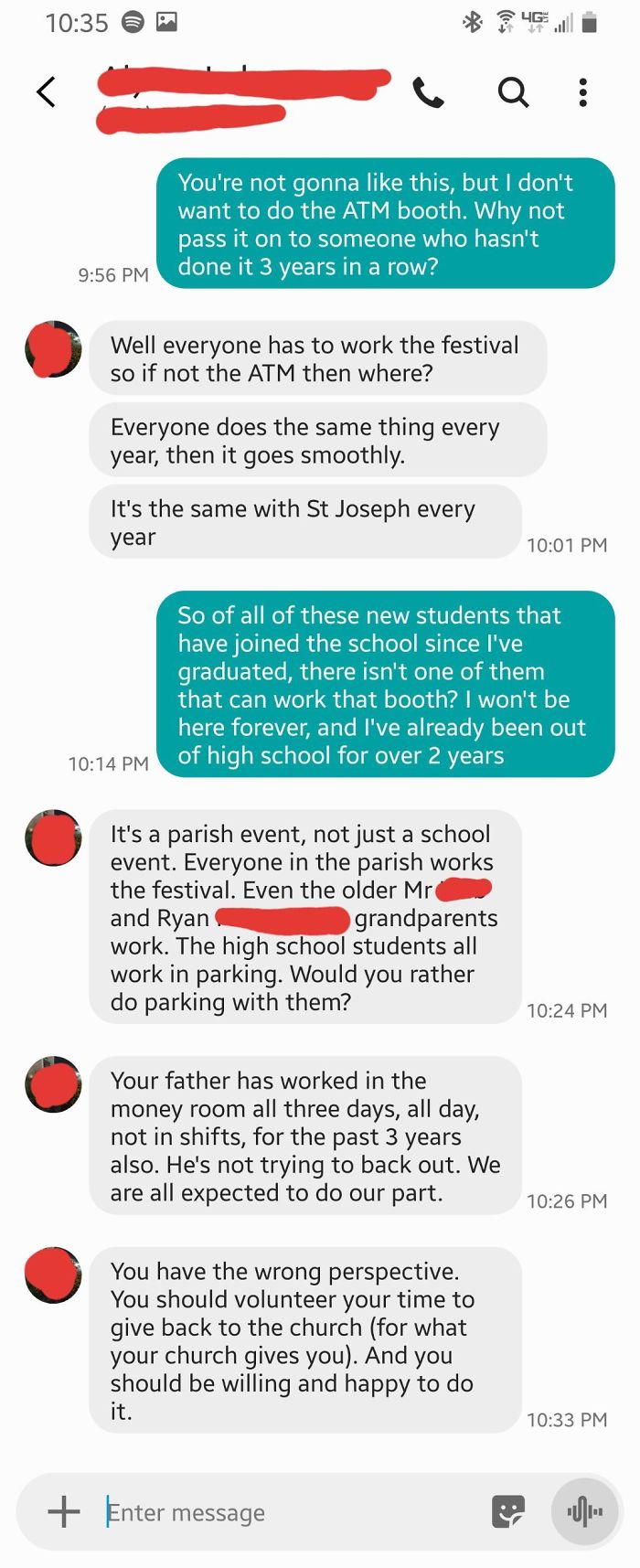 My Mom Trying To Make Me Run A Booth At The Fair Organized By My Previous High School/Church (I'm 19 And Already In College)