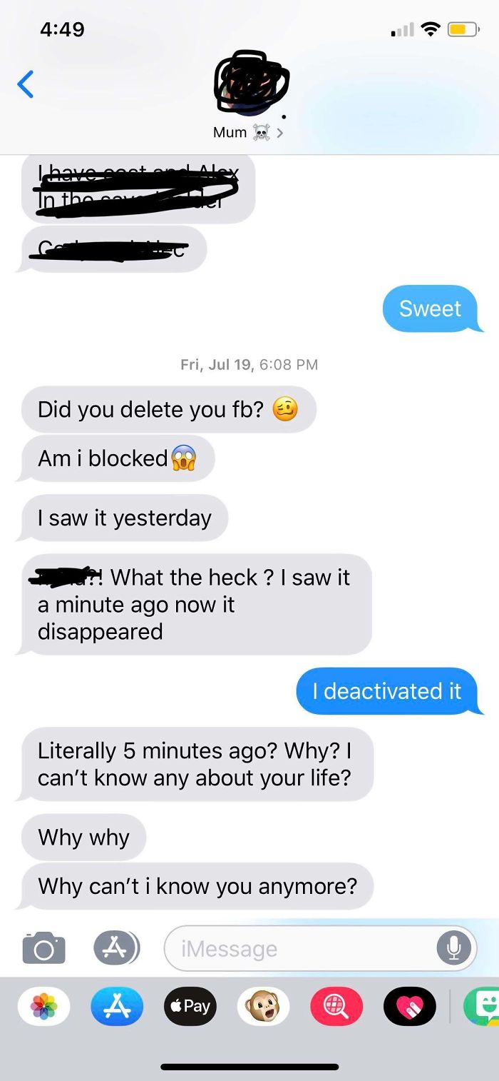 She Was Commenting “Delete” On Pictures Of My Exboyfriends On My Profile. Thanks For Dragging Up Ancient History. (I’m Married Btw)