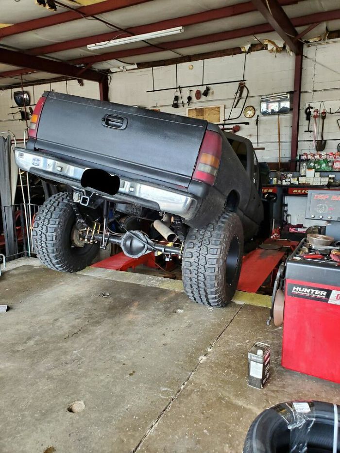 Took My Truck In For An Alignment. I Think They Are Doing It Wrong