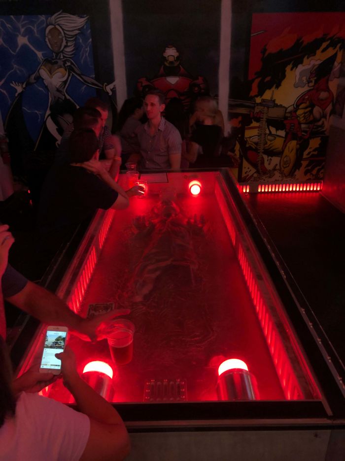 This Table At A Bar Of Han Solo Frozen In Carbonite