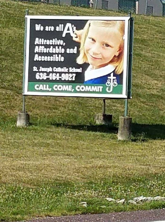 This Sign For A Private Catholic School