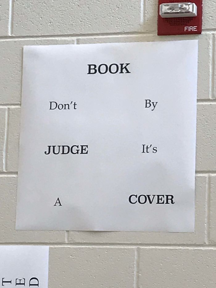 Book Don’t By Judge It’s A Cover At My High School