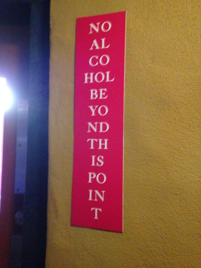 No Alcohol Beyond This Point