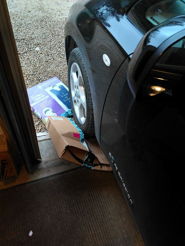 Thanks Amazon! There Is A Deck Box 8 Feet Away From Here For Deliveries, But They Love To Put It In Front Of The Garage Door. Only Amazon Deliveries. UPS And USPS Put Them In The Deck Box Every Time