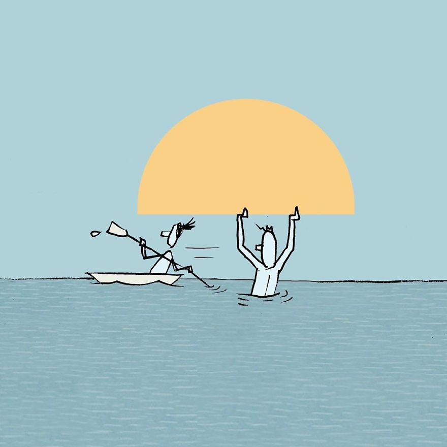 Artist Captures Moments Of Relationships Brightly In Illustrations