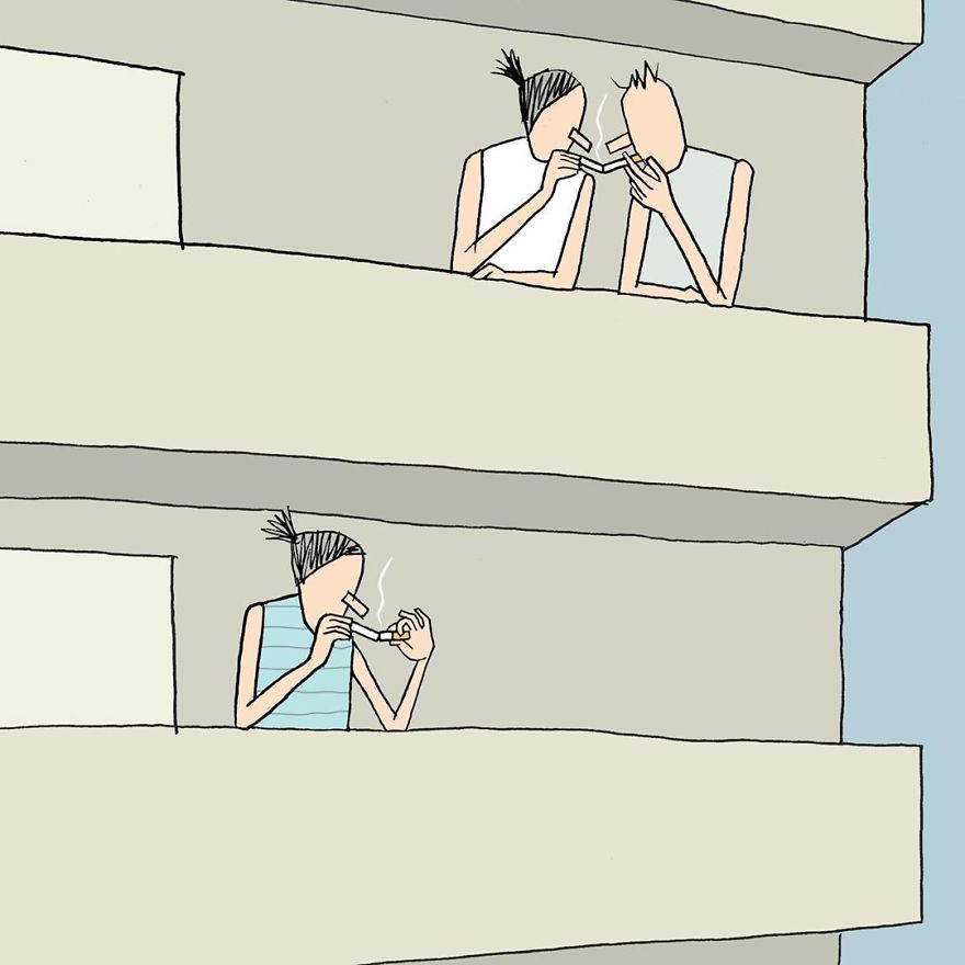 Artist Captures Moments Of Relationships Brightly In Illustrations