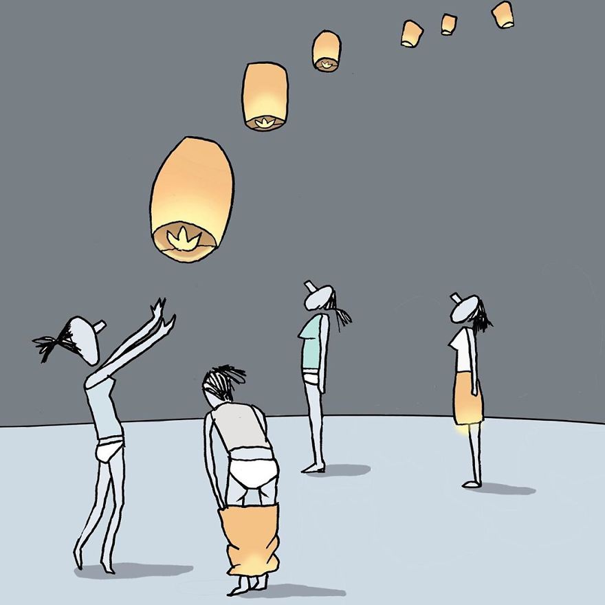 Artist Captures Moments Of Relationships Brightly In Illustrations