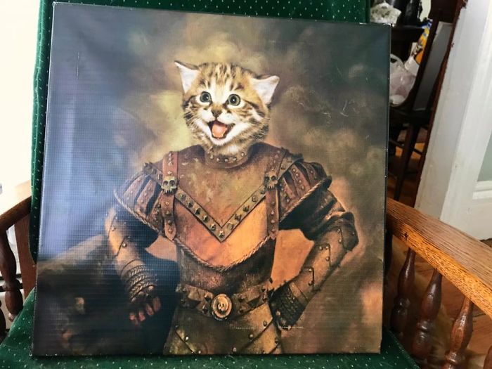 I Found This Beauty This Morning At The Flea Market. It Is A Perfect Blend Of Vigo The Carpatian From Ghost Busters 2 And A Kitten. They Were Asking $5. I Paid $3. Worth Every Penny