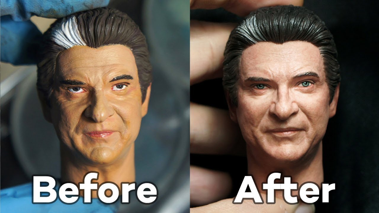 Repainting Process 1:6 Scale Reallike Joe Pesci Head Sculpt