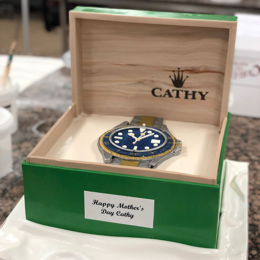 Wristwatch And Box Cake