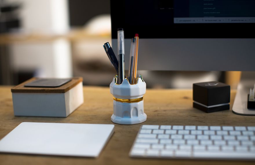 I Handmade A Tower Plant Pot - Plated In Real Gold I Handmade A Tower Plant Pot - Plated In Real Gold