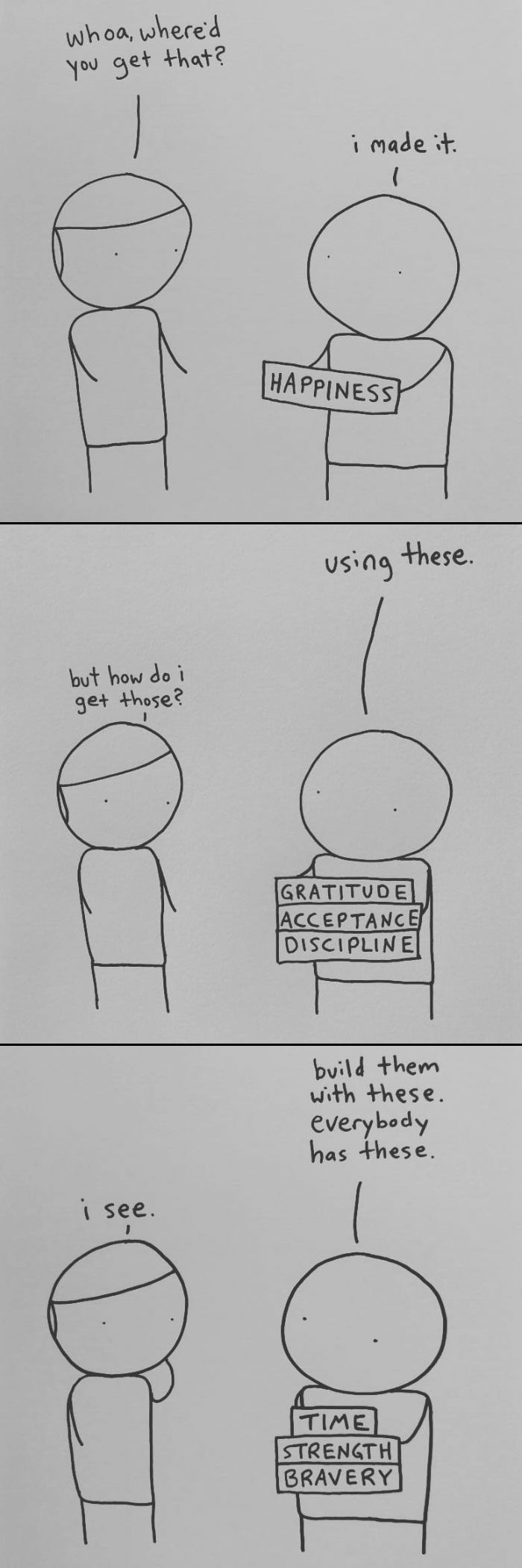 I Started Drawing Minimalist Comics About My Mental Health This Year And For Some Reason That Means Drawing Anxiety Kind Of Like It's A Hotdog