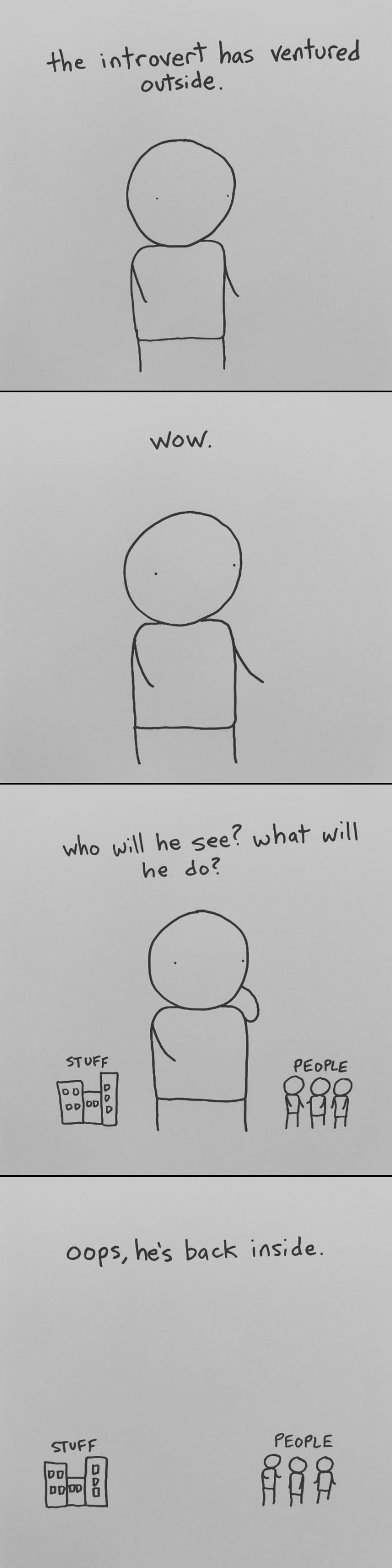 I Started Drawing Minimalist Comics About My Mental Health This Year And For Some Reason That Means Drawing Anxiety Kind Of Like It's A Hotdog