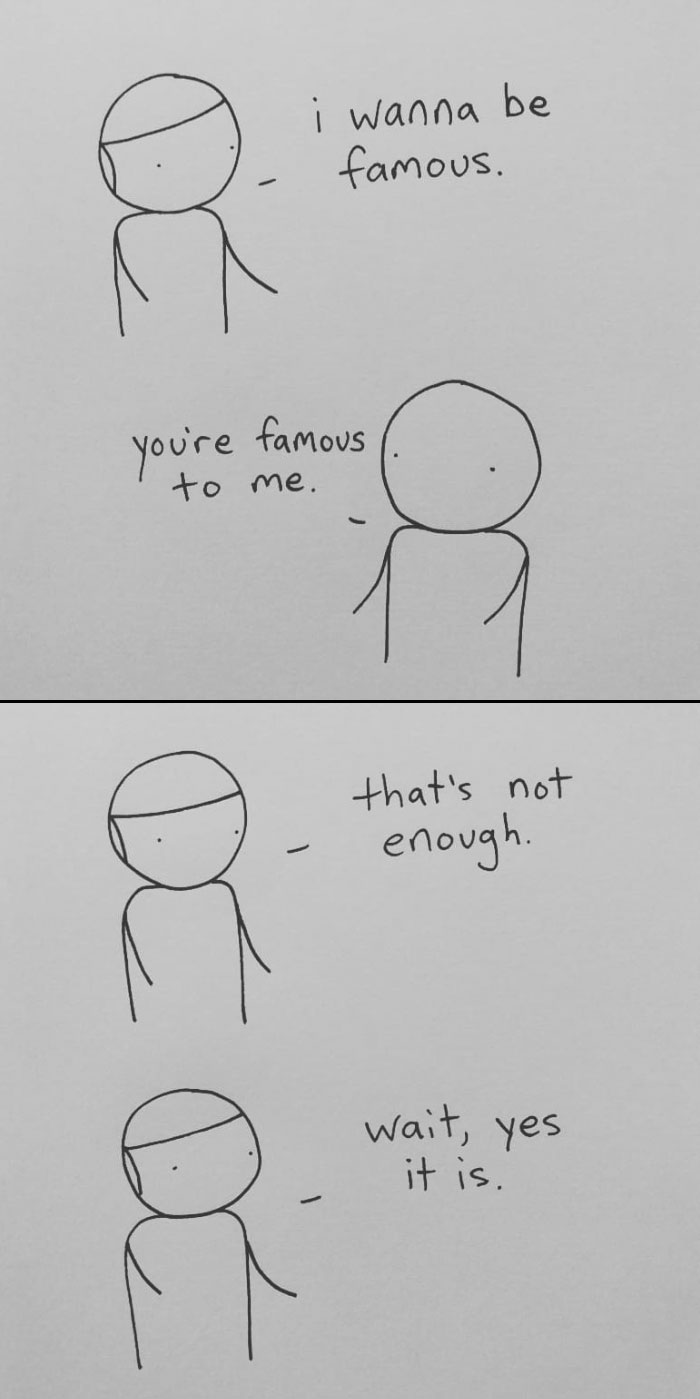 I Started Drawing Minimalist Comics About My Mental Health This Year And For Some Reason That Means Drawing Anxiety Kind Of Like It's A Hotdog