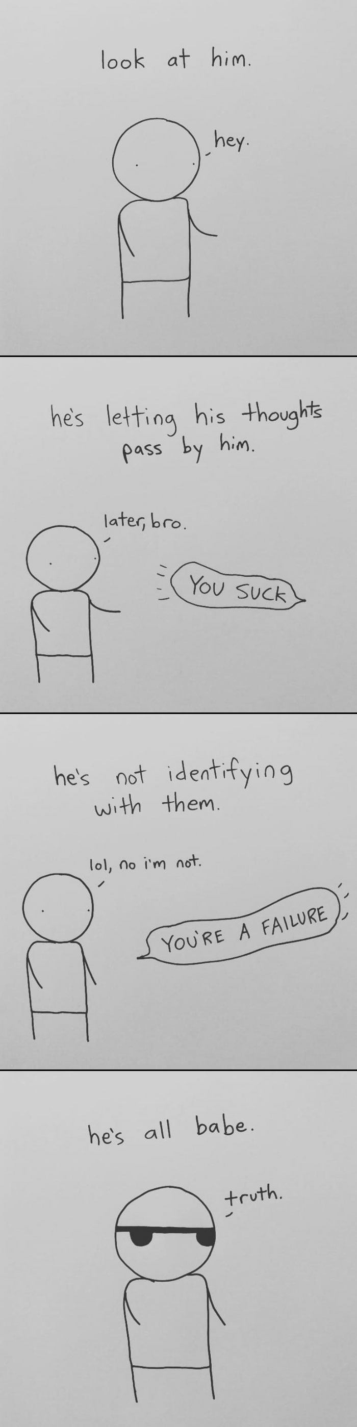 I Started Drawing Minimalist Comics About My Mental Health This Year And For Some Reason That Means Drawing Anxiety Kind Of Like It's A Hotdog