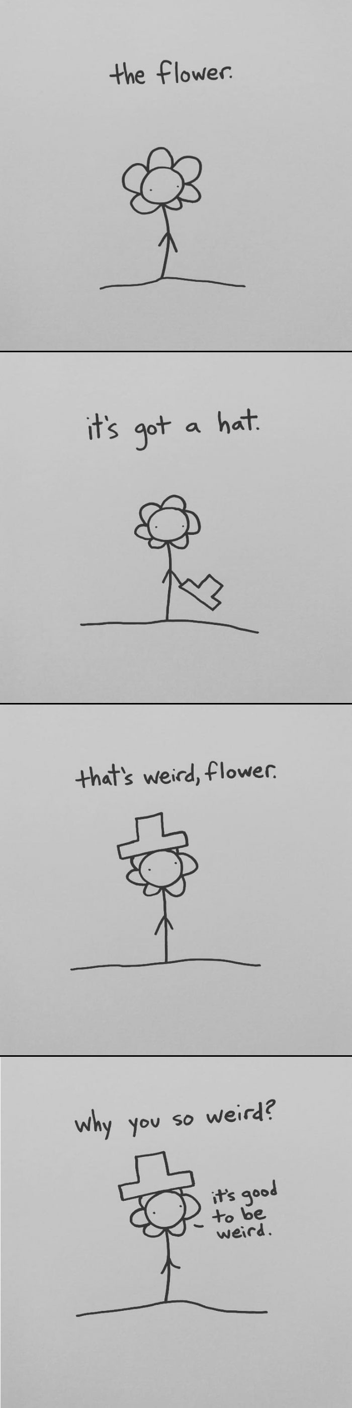 I Started Drawing Minimalist Comics About My Mental Health This Year And For Some Reason That Means Drawing Anxiety Kind Of Like It's A Hotdog