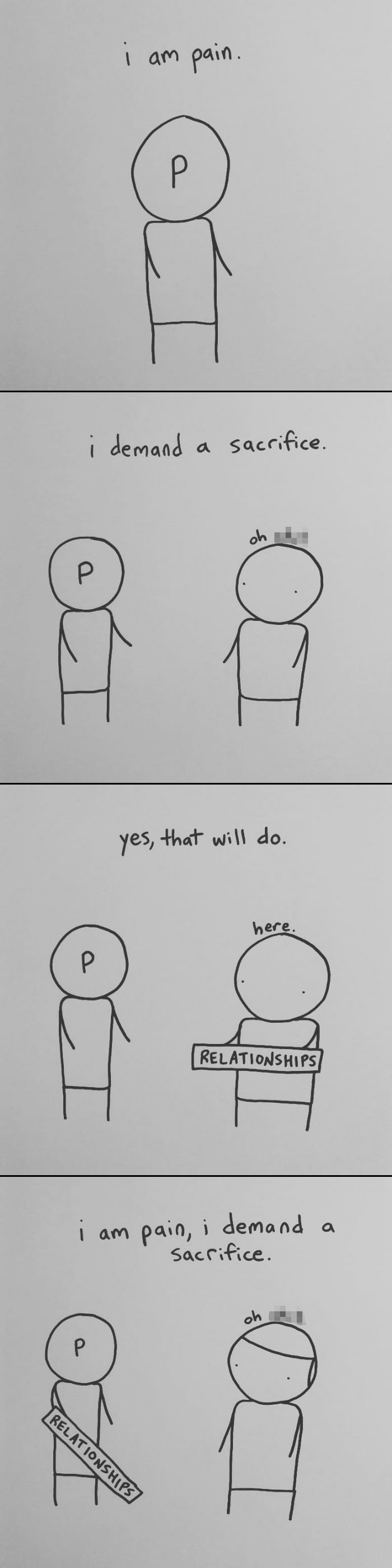 I Started Drawing Minimalist Comics About My Mental Health This Year And For Some Reason That Means Drawing Anxiety Kind Of Like It's A Hotdog