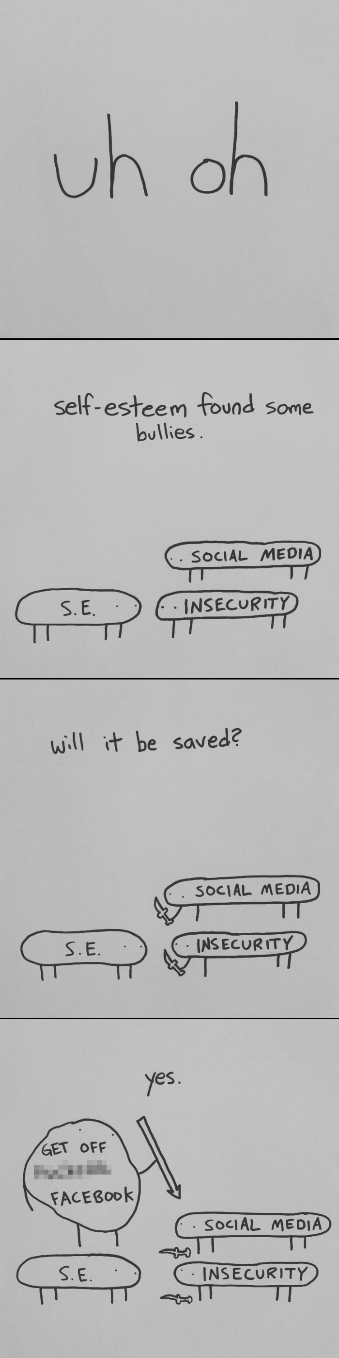 I Started Drawing Minimalist Comics About My Mental Health This Year And For Some Reason That Means Drawing Anxiety Kind Of Like It's A Hotdog