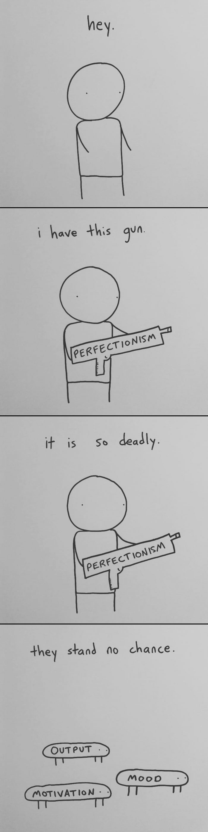 I Started Drawing Minimalist Comics About My Mental Health This Year And For Some Reason That Means Drawing Anxiety Kind Of Like It's A Hotdog