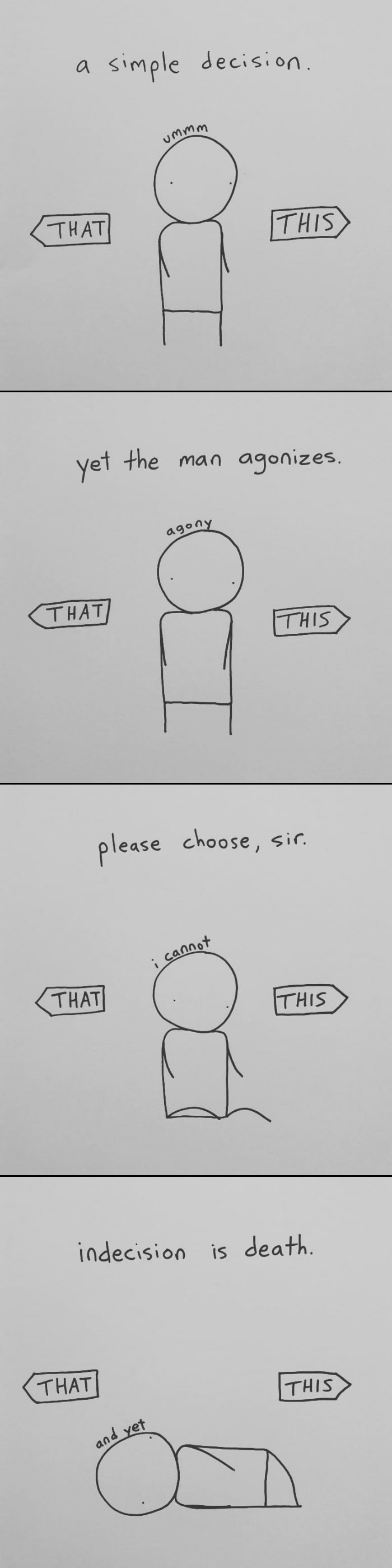 I Started Drawing Minimalist Comics About My Mental Health This Year And For Some Reason That Means Drawing Anxiety Kind Of Like It's A Hotdog