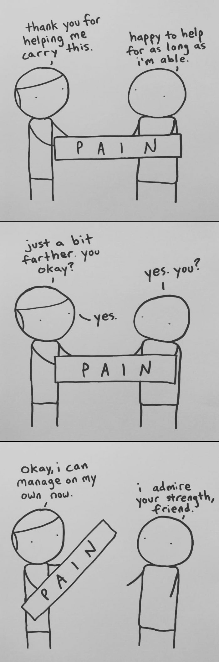 I Started Drawing Minimalist Comics About My Mental Health This Year And For Some Reason That Means Drawing Anxiety Kind Of Like It's A Hotdog