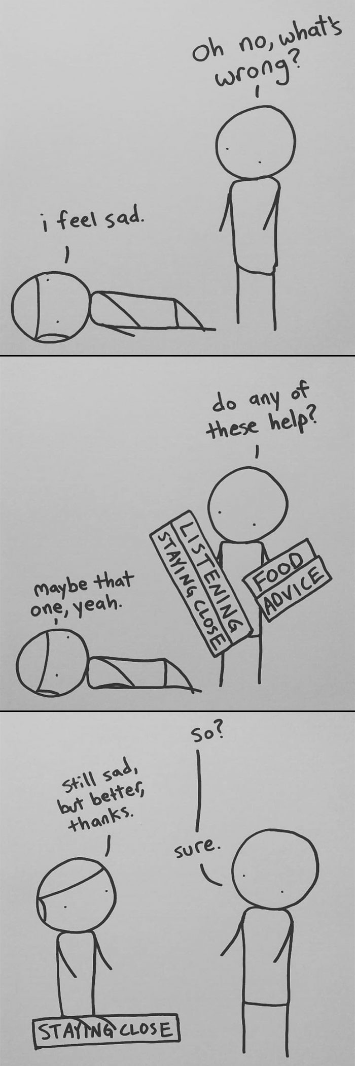 I Started Drawing Minimalist Comics About My Mental Health This Year And For Some Reason That Means Drawing Anxiety Kind Of Like It's A Hotdog