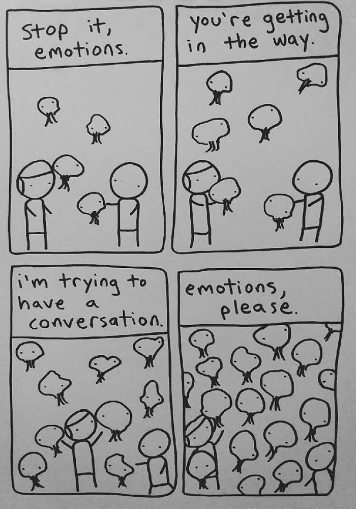 I Started Drawing Minimalist Comics About My Mental Health This Year And For Some Reason That Means Drawing Anxiety Kind Of Like It's A Hotdog