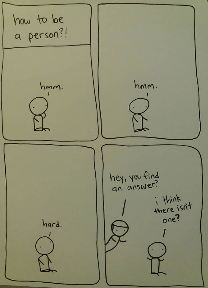 I Started Drawing Minimalist Comics About My Mental Health This Year And For Some Reason That Means Drawing Anxiety Kind Of Like It's A Hotdog