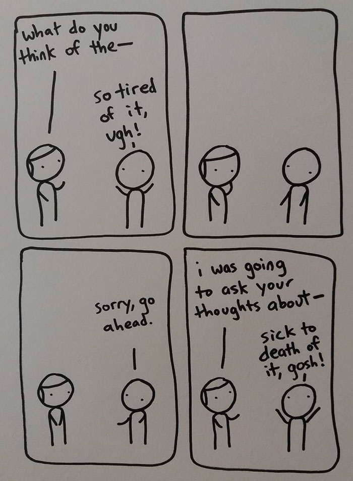 I Started Drawing Minimalist Comics About My Mental Health This Year And For Some Reason That Means Drawing Anxiety Kind Of Like It's A Hotdog