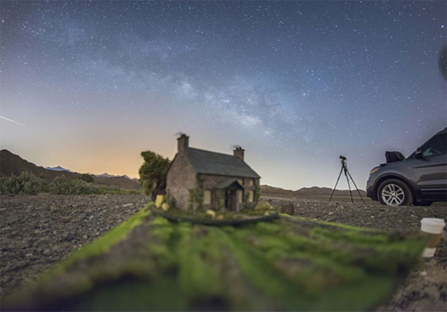I Photograph Fake Miniature Scenes With The Milky Way In The Background (20 Photos)
